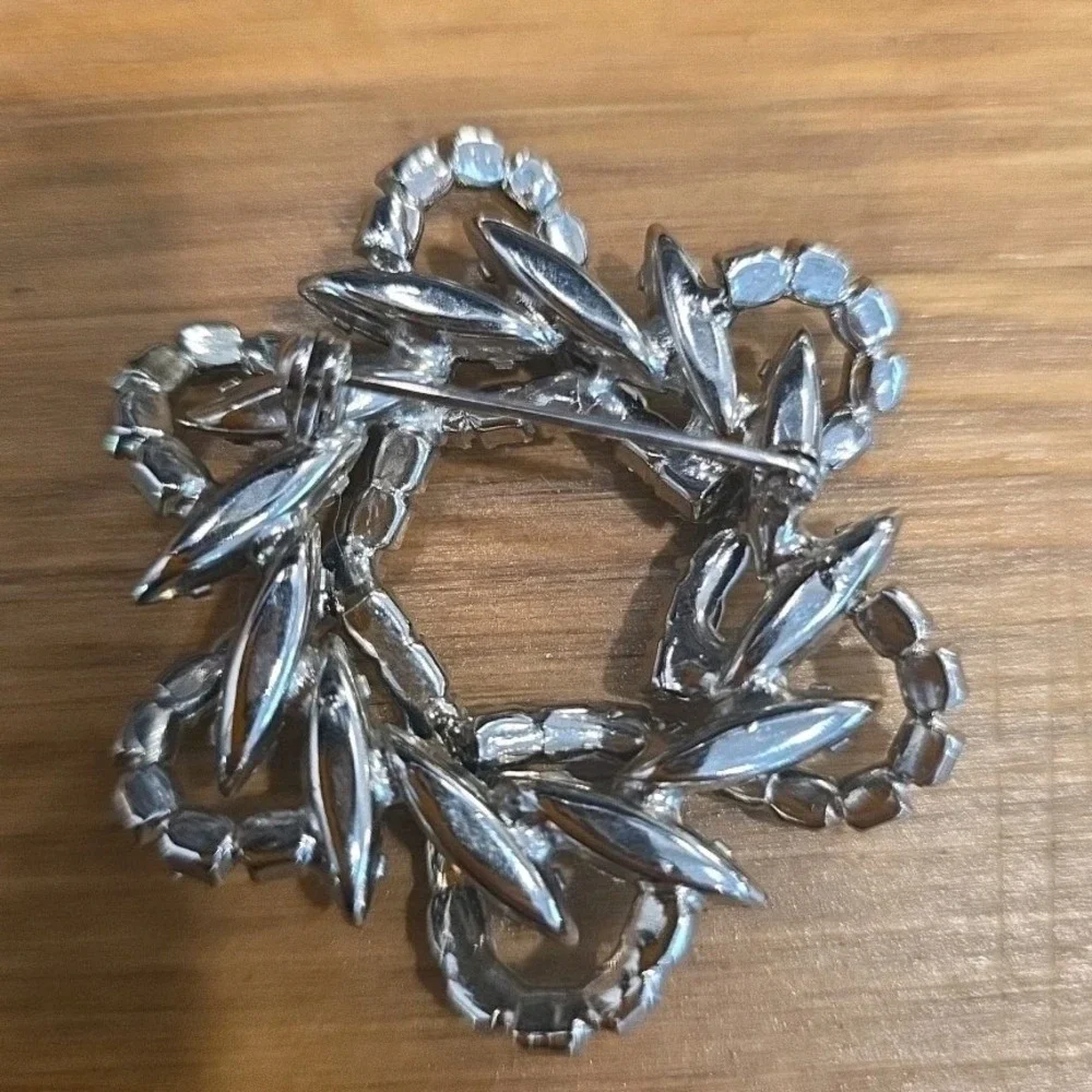Aqua Blue Clear 2‎ Inch Prong Brooch Pin BEAUTIFUL